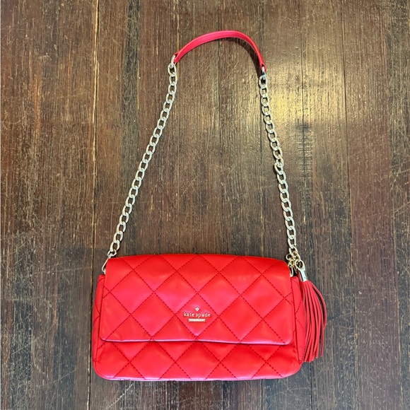 Kate Spade Red Quilted Crossbody Bag - Picture 1 of 3